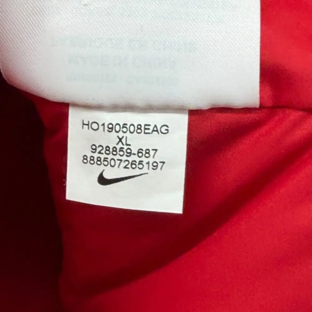 NIKE Vest Mens XL NSW Windrunner Duck Down Fill Puffer Insulated Full Zip Red